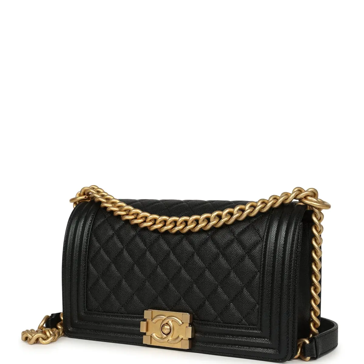 Chanel waiting for zero auth. Chanel Medium Boy Bag Black Shiny Caviar Antique Gold Hardware | Thumbnail 5 Chanel waiting for zero auth. Chanel Medium Boy Bag Black Shiny Caviar Antique Gold Hardware | Thumbnail 5