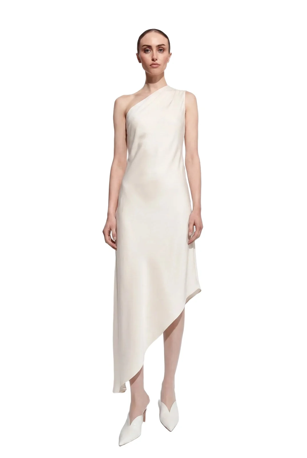 Lightweight Satin One Shoulder Dress
