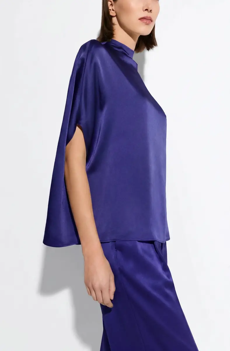 Lapointe Satin Cape Tee | Thumbnail 3 Lapointe Satin Cape Tee | Thumbnail 3