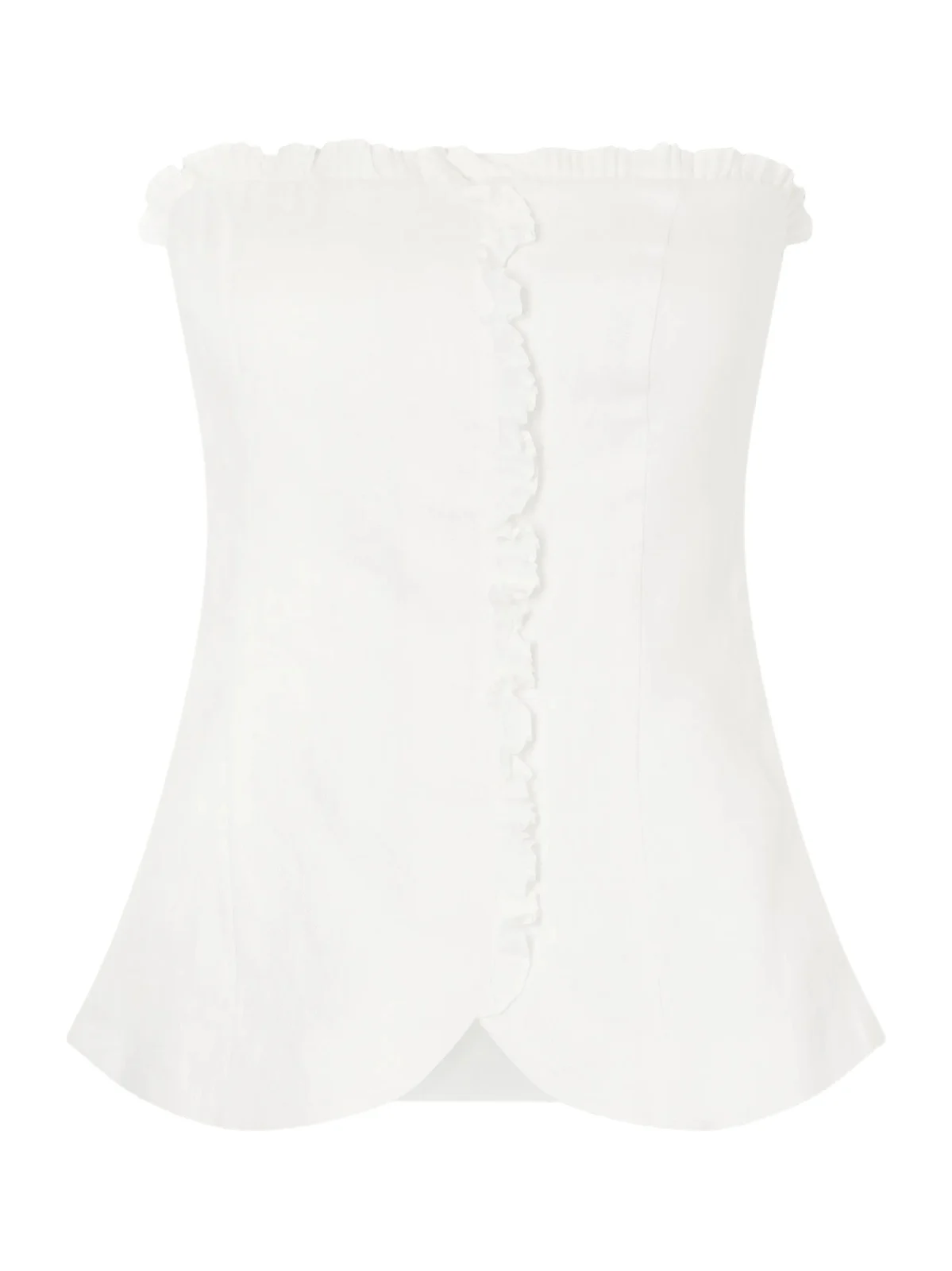 Florence Strapless Ruffled Linen Top Florence Strapless Ruffled Linen Top
