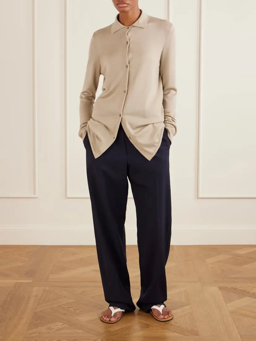 The Row Ocari Cashmere And Silk-blend Polo Knit | Thumbnail 2 The Row Ocari Cashmere And Silk-blend Polo Knit | Thumbnail 2