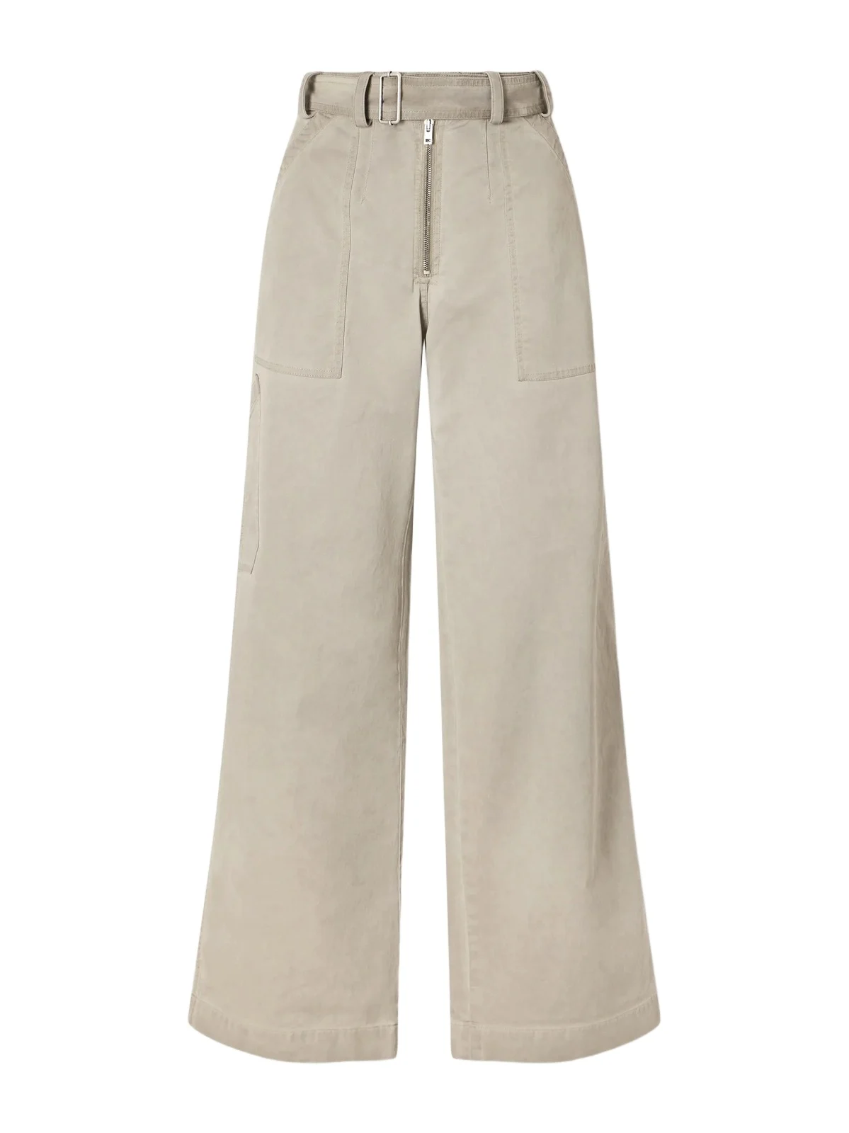 Belted Cotton-blend Gabardine Wide-leg Pants Belted Cotton-blend Gabardine Wide-leg Pants