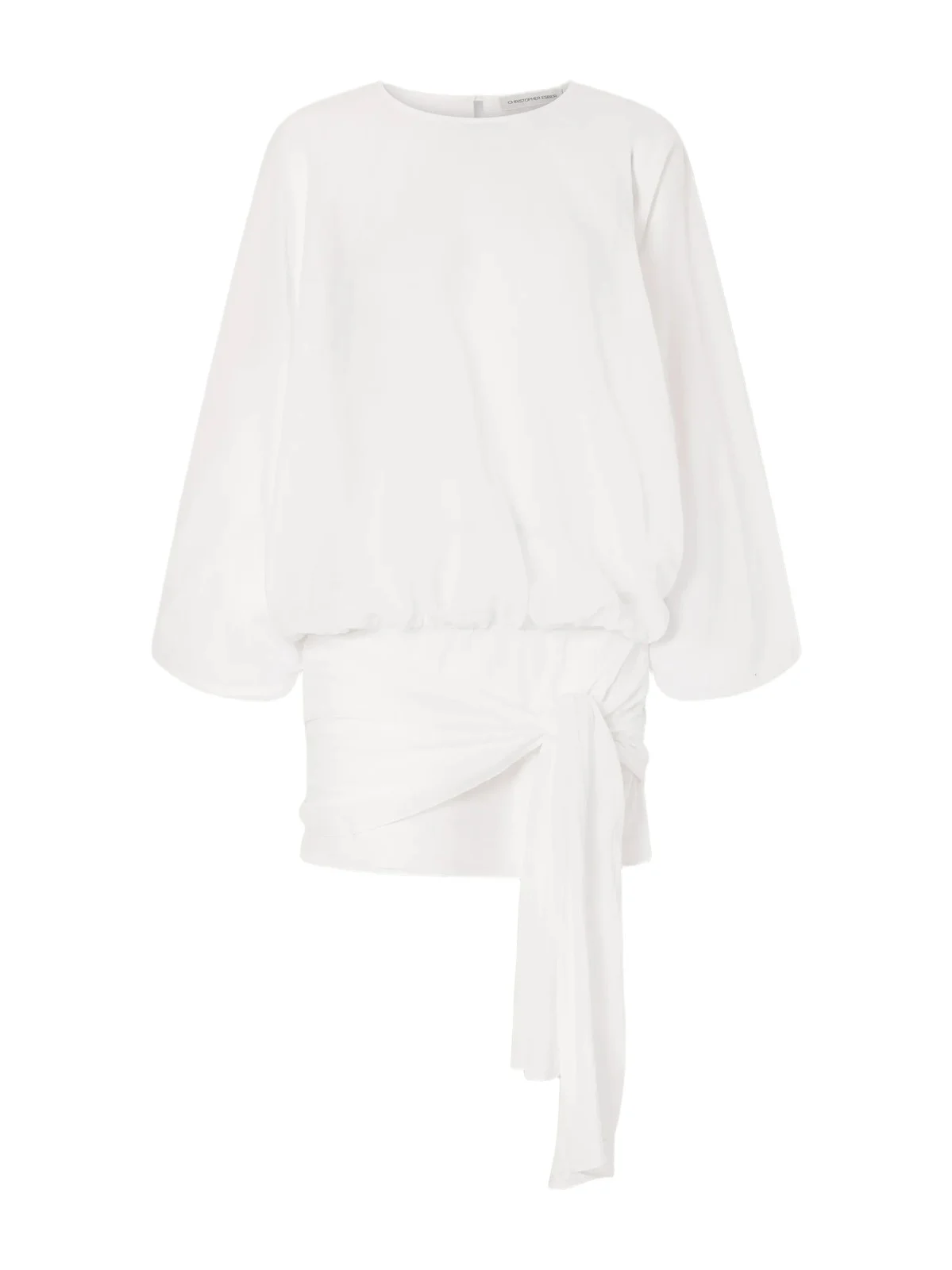 Porto Tie-detailed Gathered Cotton-voile Mini Dress