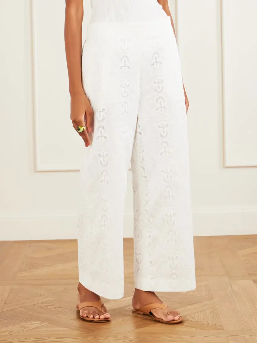 Tove Nynette Floral-embroidered Cotton-blend Wide-leg Pants | Thumbnail 3 Tove Nynette Floral-embroidered Cotton-blend Wide-leg Pants | Thumbnail 3