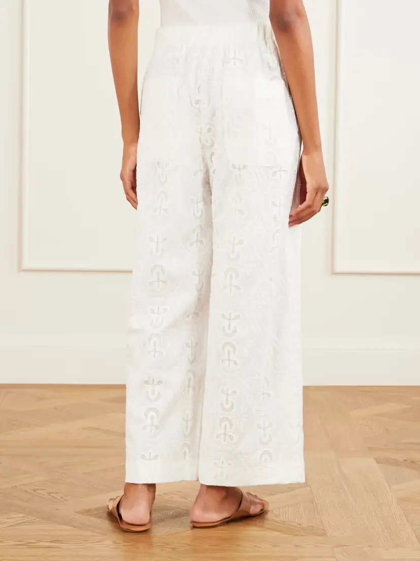 Tove Nynette Floral-embroidered Cotton-blend Wide-leg Pants | Thumbnail 4 Tove Nynette Floral-embroidered Cotton-blend Wide-leg Pants | Thumbnail 4