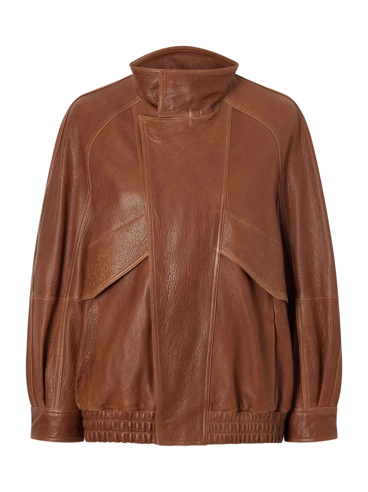 Nour Hammour Ariste Oversized Paneled Leather Jacket
