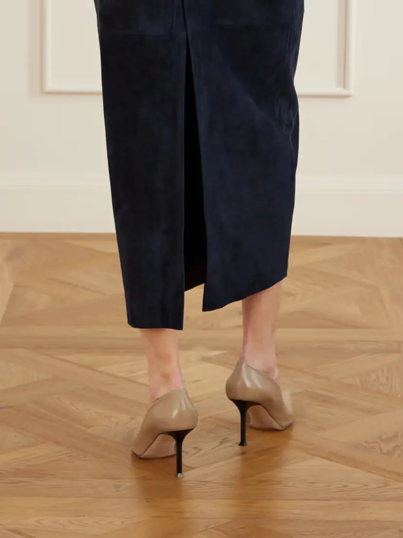 Nour Hammour Selly Suede Midi Skirt | Thumbnail 5