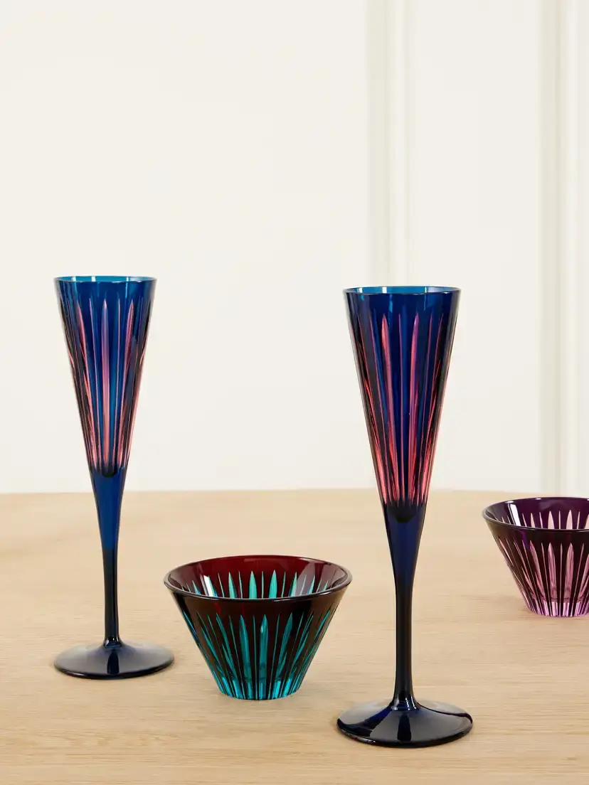 L'Objet Prism Set Of Four Glass Champagne Flutes | Thumbnail 2