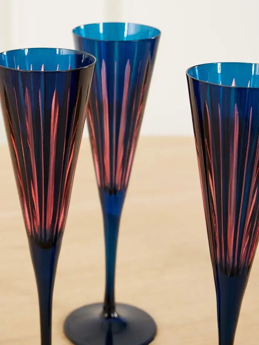 L'Objet Prism Set Of Four Glass Champagne Flutes | Thumbnail 3