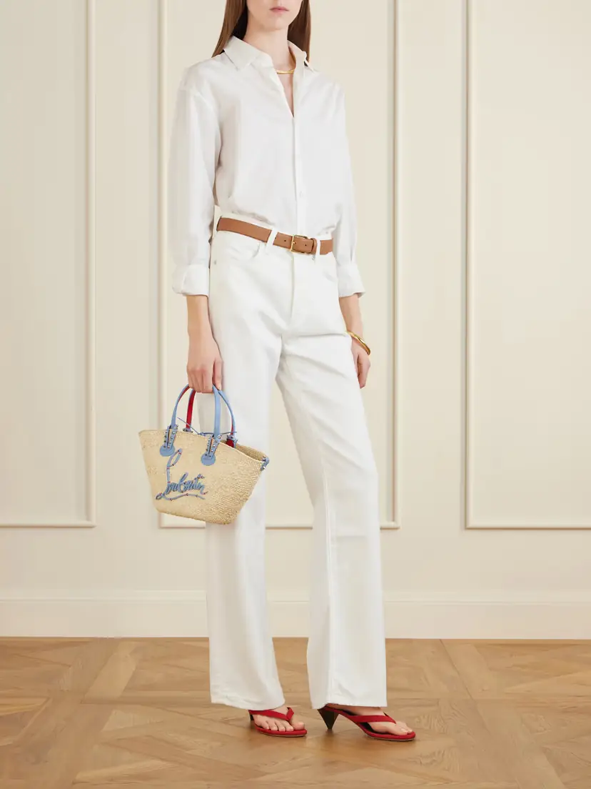 Christian Louboutin Cabata Appliquéd Studded Leather-trimmed Raffia Tote | Thumbnail 3 Christian Louboutin Cabata Appliquéd Studded Leather-trimmed Raffia Tote | Thumbnail 3