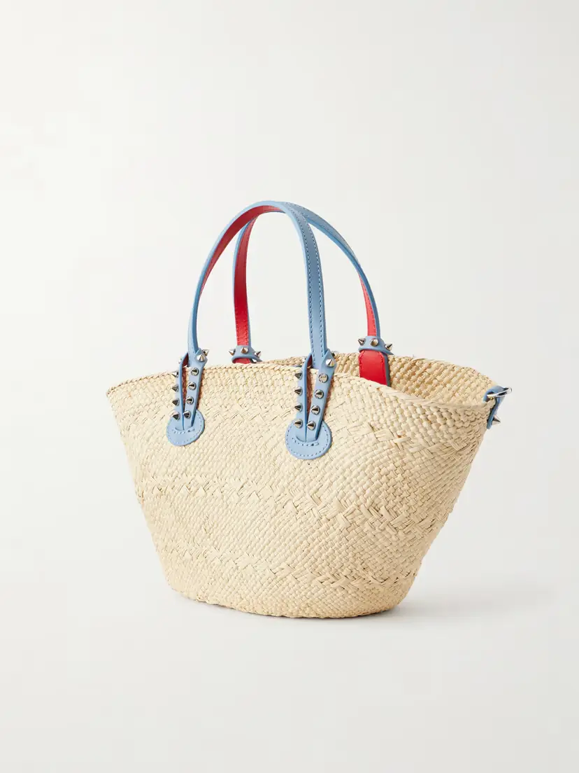 Christian Louboutin Cabata Appliquéd Studded Leather-trimmed Raffia Tote | Thumbnail 4 Christian Louboutin Cabata Appliquéd Studded Leather-trimmed Raffia Tote | Thumbnail 4