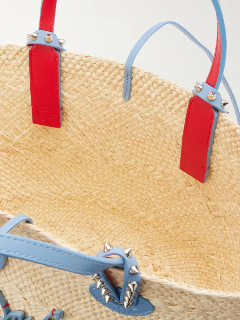 Christian Louboutin Cabata Appliquéd Studded Leather-trimmed Raffia Tote | Thumbnail 6 Christian Louboutin Cabata Appliquéd Studded Leather-trimmed Raffia Tote | Thumbnail 6