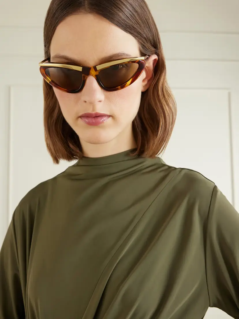 Bottega Veneta Eyewear Cat-eye Gold-tone And Tortoiseshell Acetate Sunglasses | Thumbnail 2 Bottega Veneta Eyewear Cat-eye Gold-tone And Tortoiseshell Acetate Sunglasses | Thumbnail 2