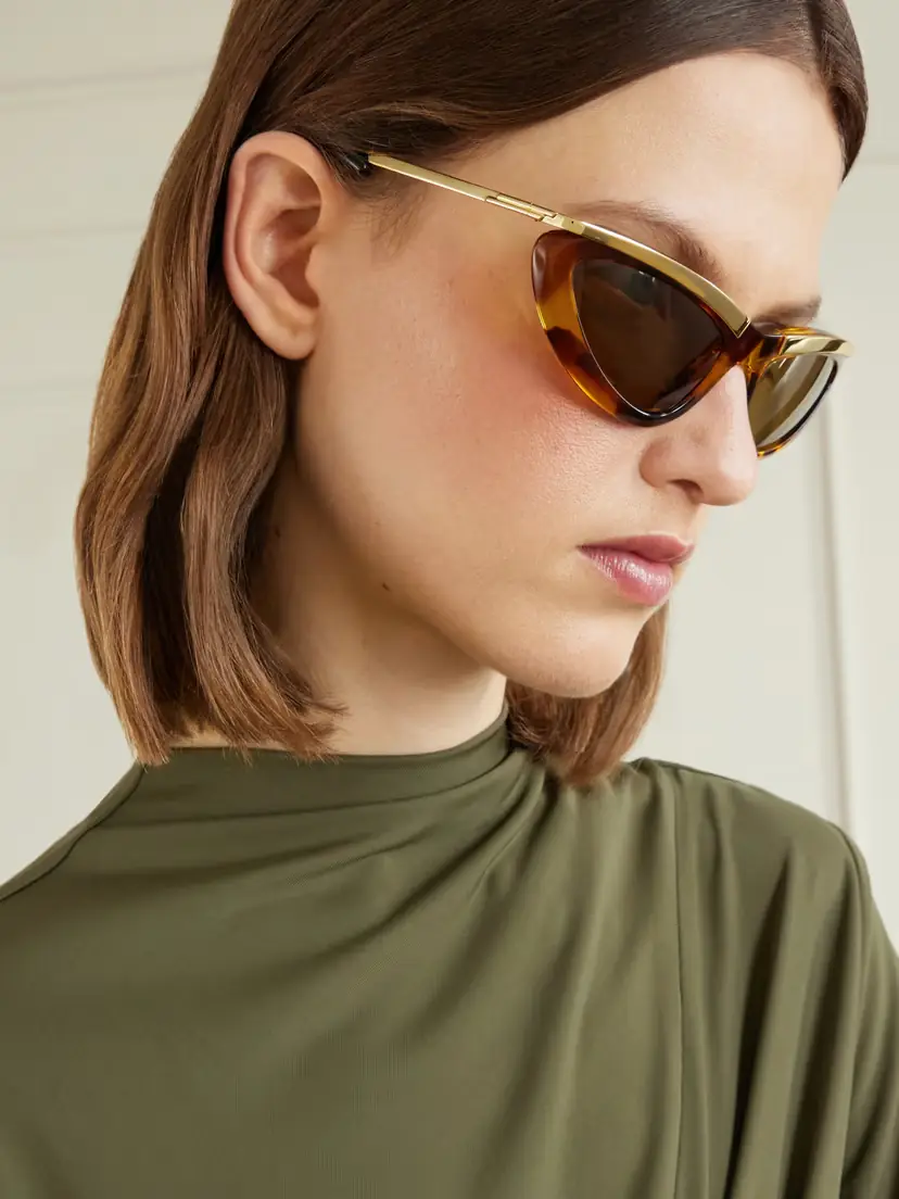 Bottega Veneta Eyewear Cat-eye Gold-tone And Tortoiseshell Acetate Sunglasses | Thumbnail 5 Bottega Veneta Eyewear Cat-eye Gold-tone And Tortoiseshell Acetate Sunglasses | Thumbnail 5