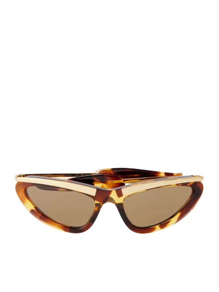 Cat-eye Gold-tone And Tortoiseshell Acetate Sunglasses