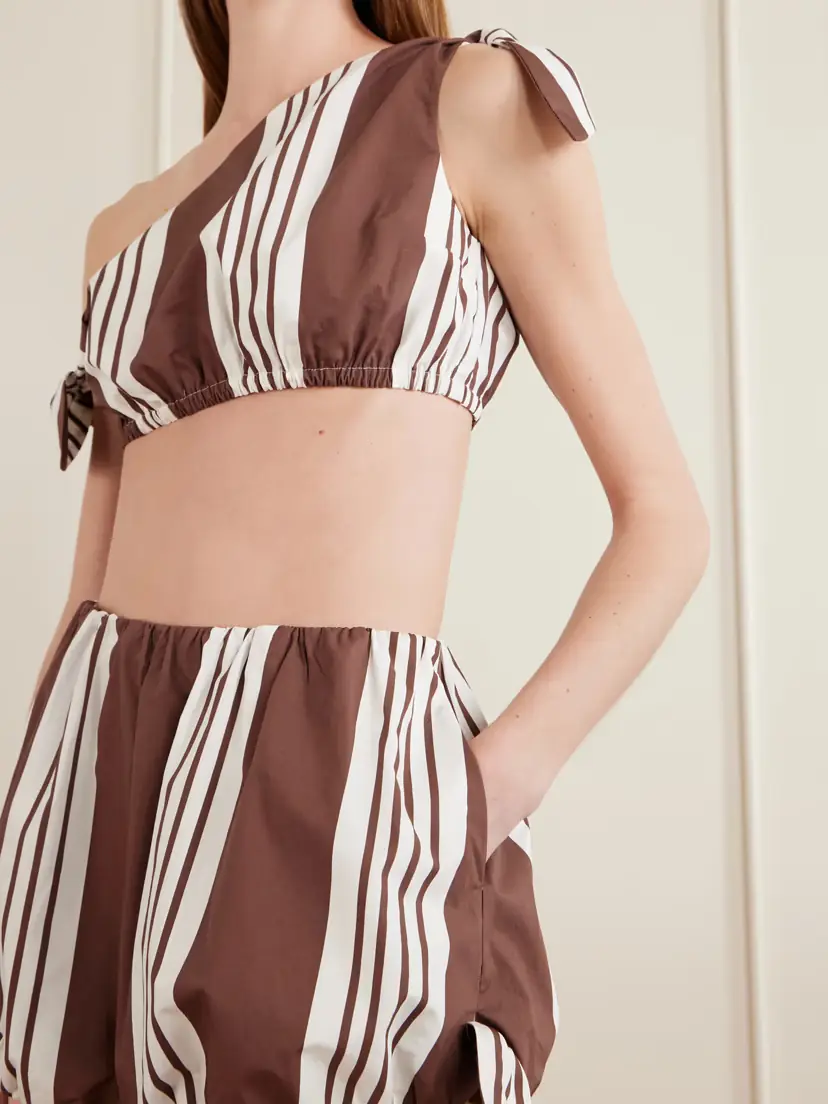 Posse Rosie Knotted Striped Cotton-poplin Shorts | Thumbnail 4