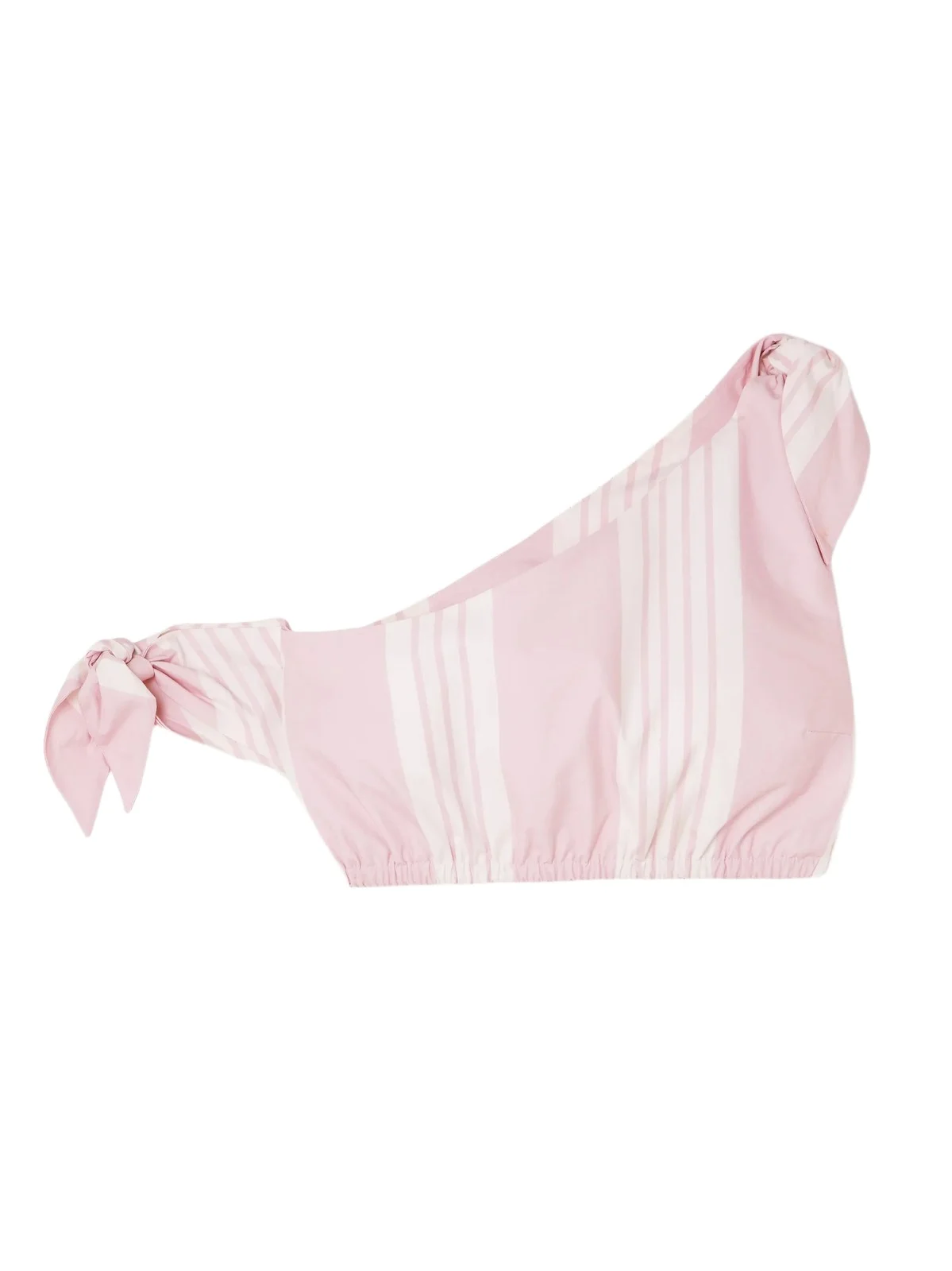 Rosie Cropped One-shoulder Tie-detailed Striped Cotton Top Rosie Cropped One-shoulder Tie-detailed Striped Cotton Top