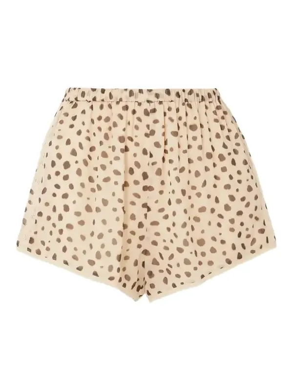 Priscilla Lace-trimmed Cheetah-print Silk-georgette Shorts Priscilla Lace-trimmed Cheetah-print Silk-georgette Shorts