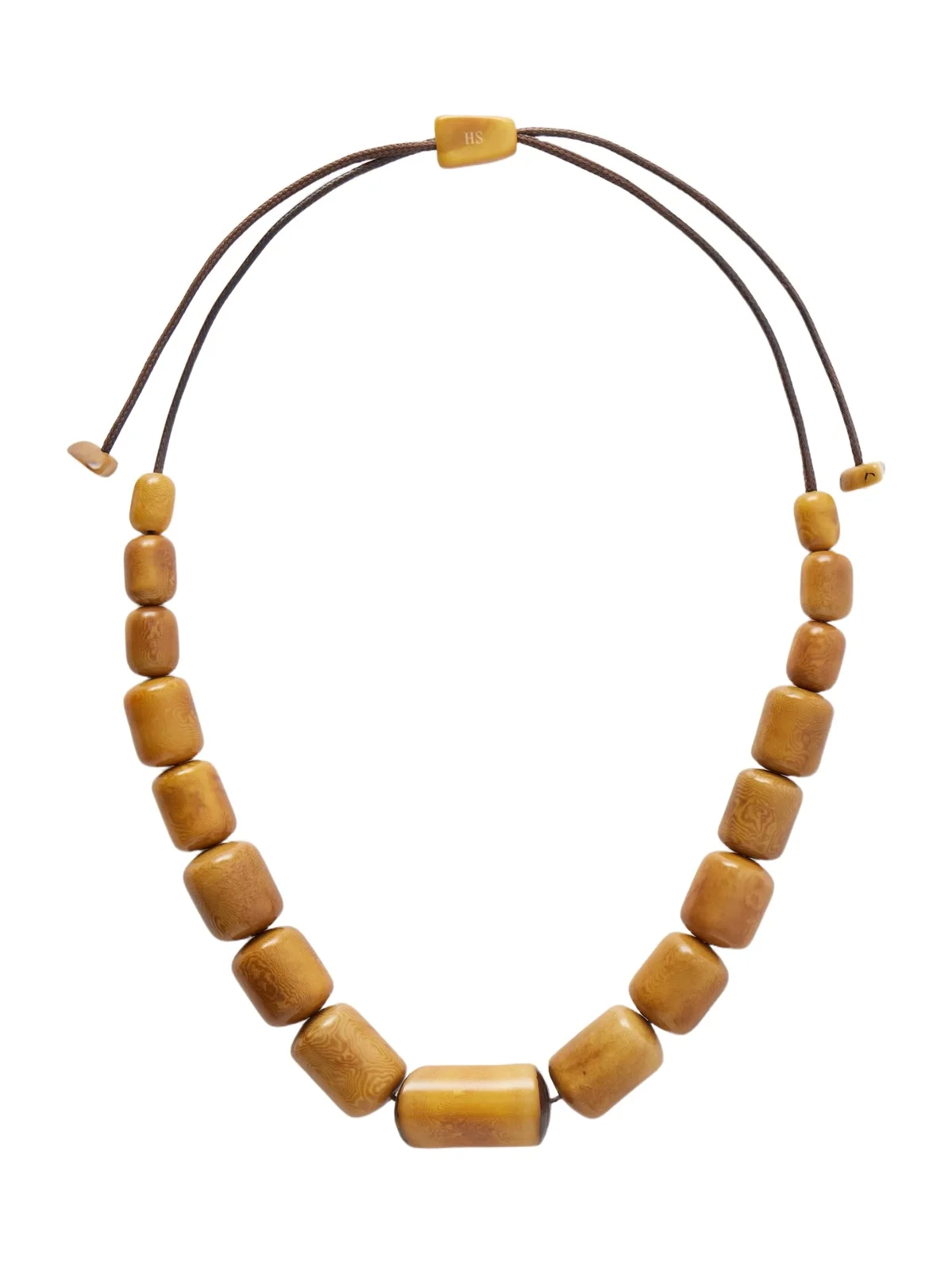 Hunting Season The Column Statement Beaded Tagua And Leather Necklace - Brown