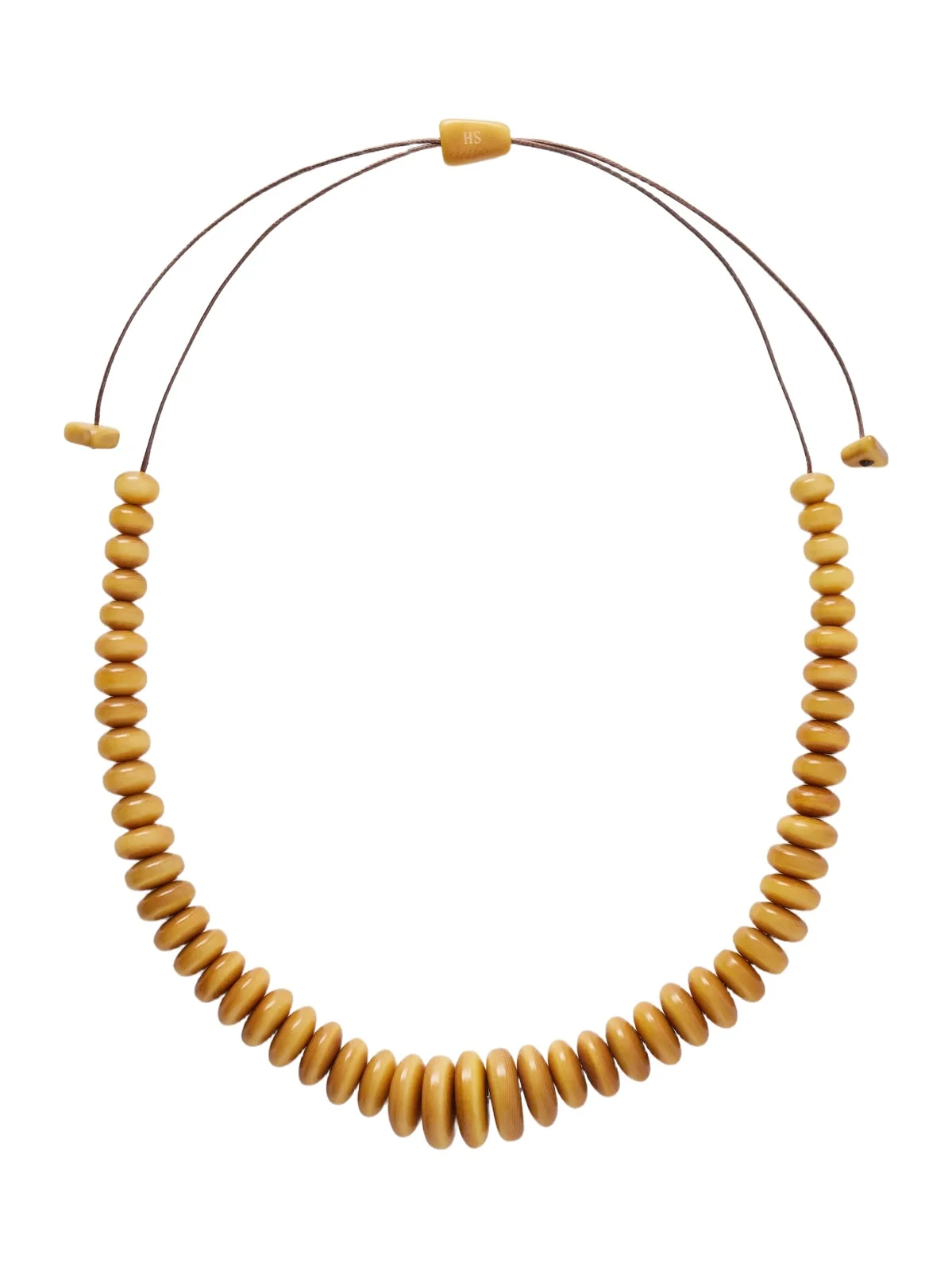 The Loop Beaded Tagua And Leather Necklace - Brown The Loop Beaded Tagua And Leather Necklace - Brown