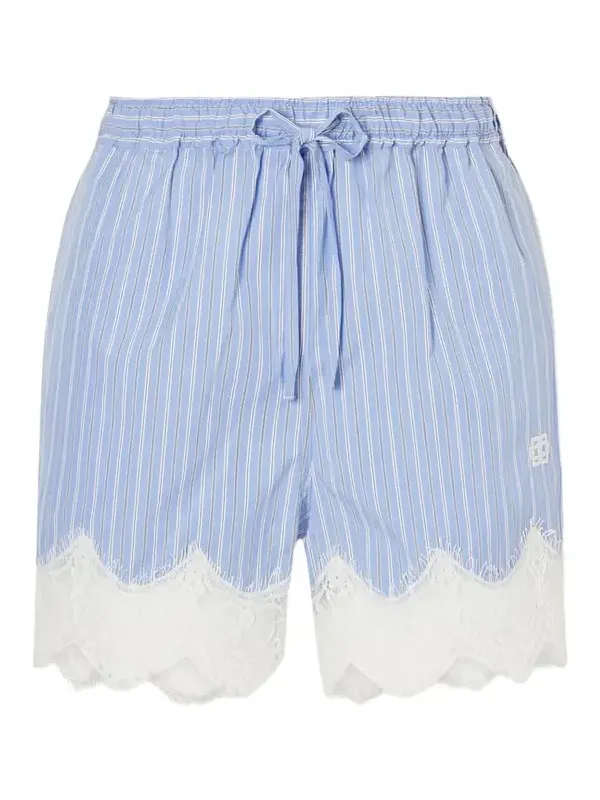 Emmie Striped Lace Cotton Shorts Emmie Striped Lace Cotton Shorts