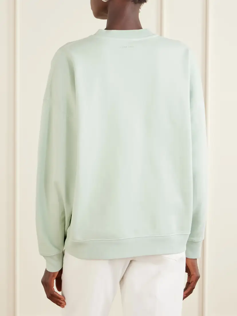 Anine Bing Miles Logo-embroidered Cotton-jersey Sweatshirt | Thumbnail 4
