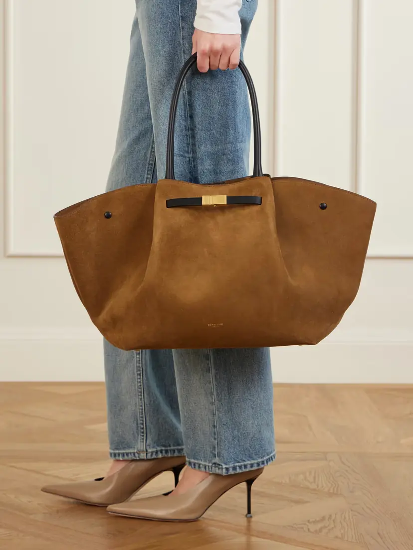 DeMellier The New York Large Leather-trimmed Suede Tote | Thumbnail 3 DeMellier The New York Large Leather-trimmed Suede Tote | Thumbnail 3