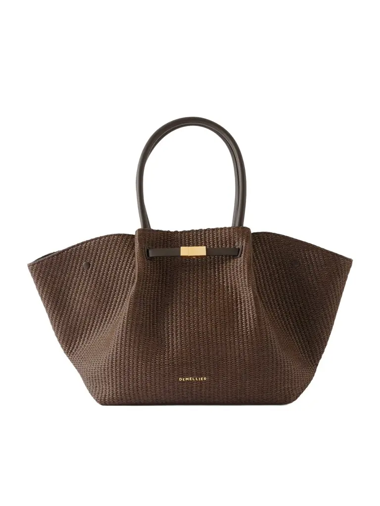 DeMellier The New York Large Leather-trimmed Raffia Tote | Image 1 DeMellier The New York Large Leather-trimmed Raffia Tote | Image 1