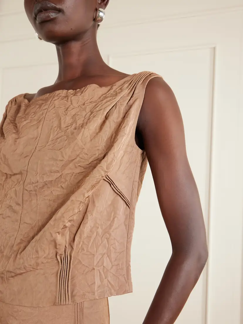 Tory Burch Crinkled-satin Blouse | Thumbnail 4 Tory Burch Crinkled-satin Blouse | Thumbnail 4