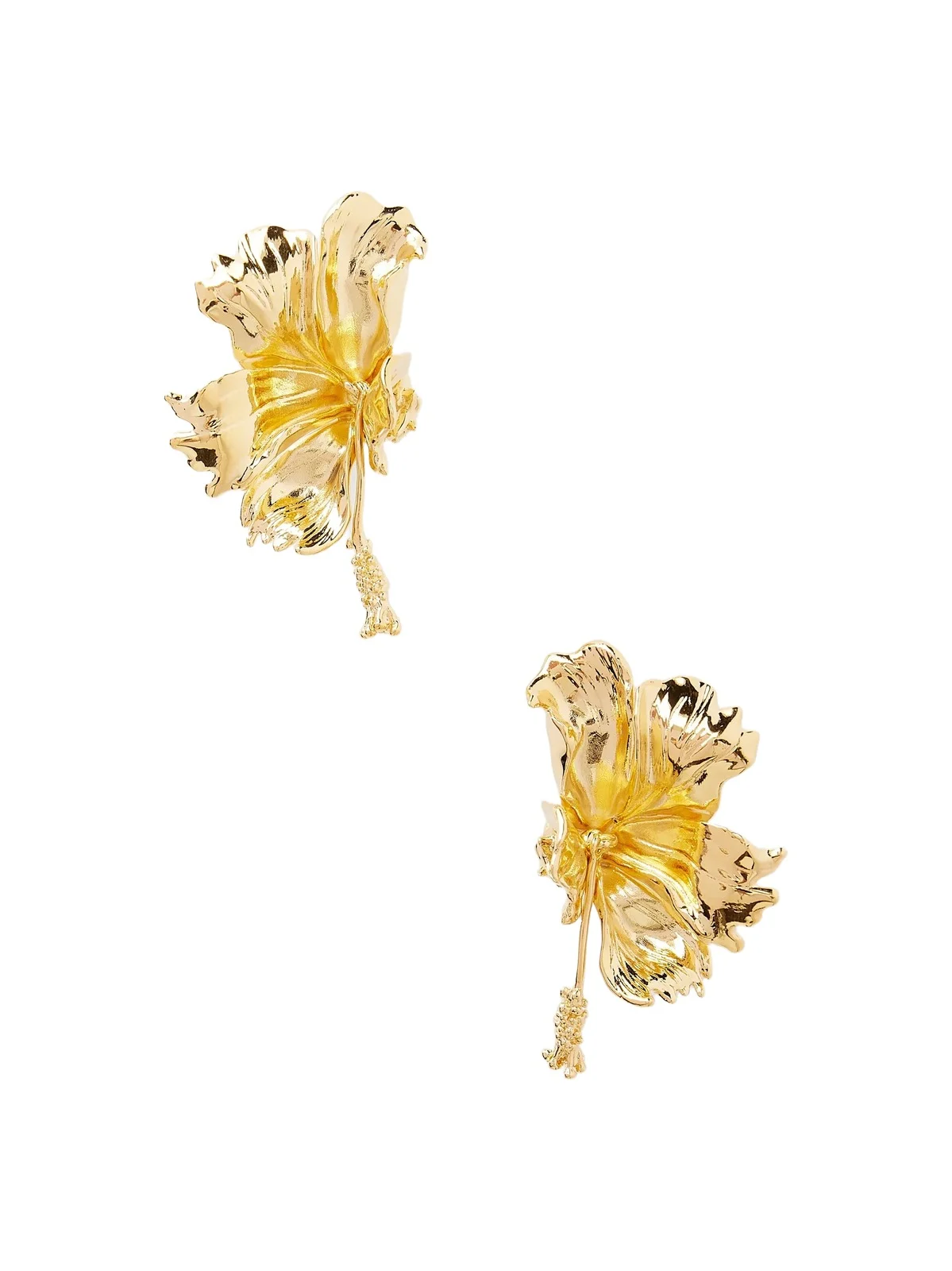 Hibiscus Gold-tone Earrings Hibiscus Gold-tone Earrings