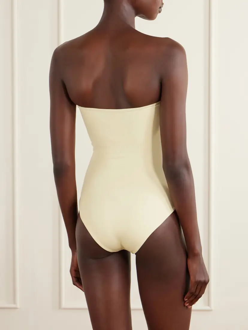 Johanna Ortiz Palm Appliquéd Strapless Swimsuit | Thumbnail 3
