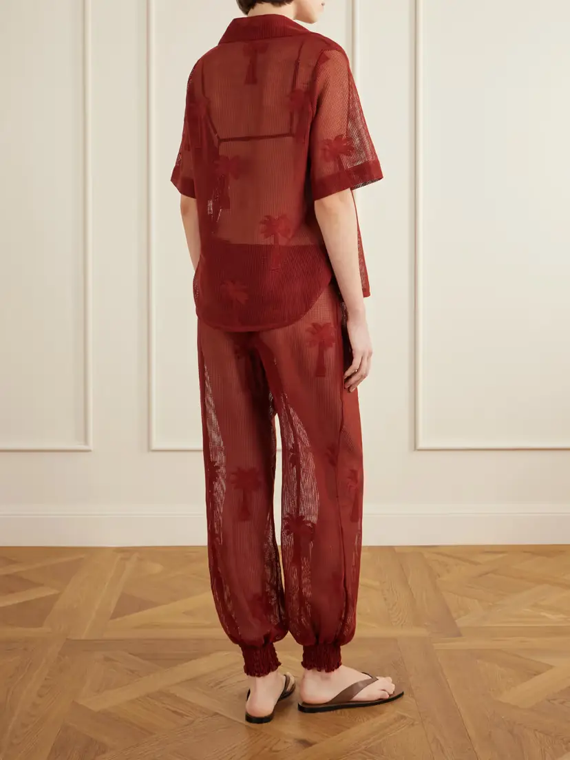 Johanna Ortiz Marsala Salty Cotton-blend Mesh Shirt | Thumbnail 3 Johanna Ortiz Marsala Salty Cotton-blend Mesh Shirt | Thumbnail 3