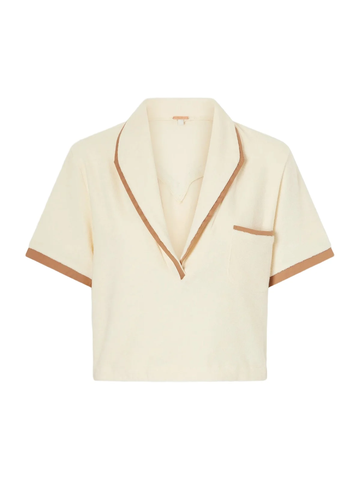 Terry Cropped Cotton-blend Terry Top Terry Cropped Cotton-blend Terry Top