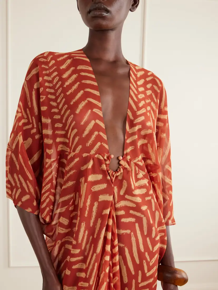 Johanna Ortiz Sensory Tapestry Printed Recycled Georgette Coverup | Thumbnail 4