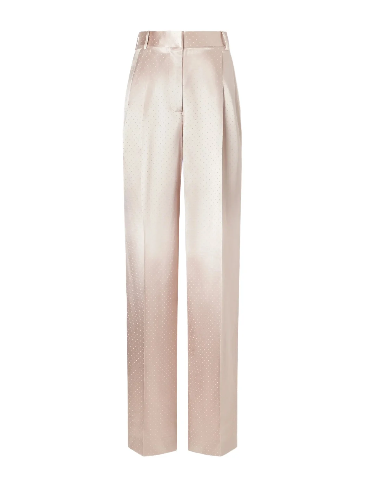 Polka- Dot Satin Straight-leg Pants