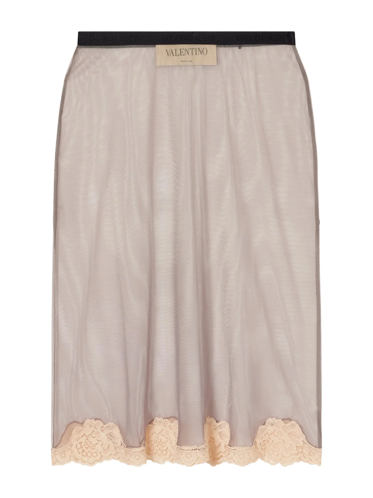 Lace-trimmed Mesh Midi Skirt Lace-trimmed Mesh Midi Skirt
