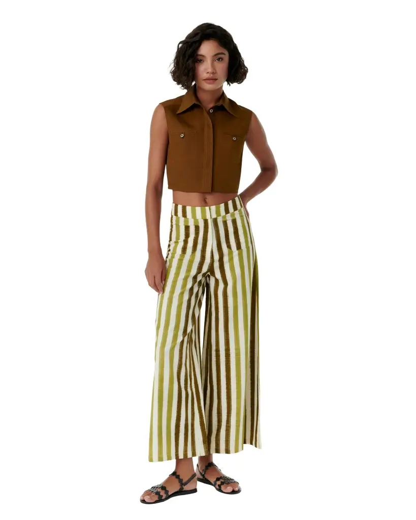 Emporio Sirenuse Adele Trousers in Ikat Stripes | Image 1 Emporio Sirenuse Adele Trousers in Ikat Stripes | Image 1