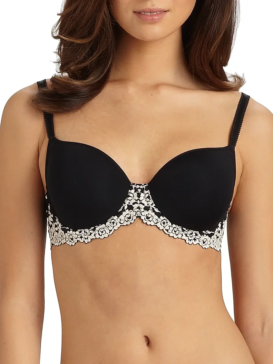 Wacoal Women's Embrace Lace Underwire T-Shirt Bra - Black | Image 1 Wacoal Women's Embrace Lace Underwire T-Shirt Bra - Black | Image 1