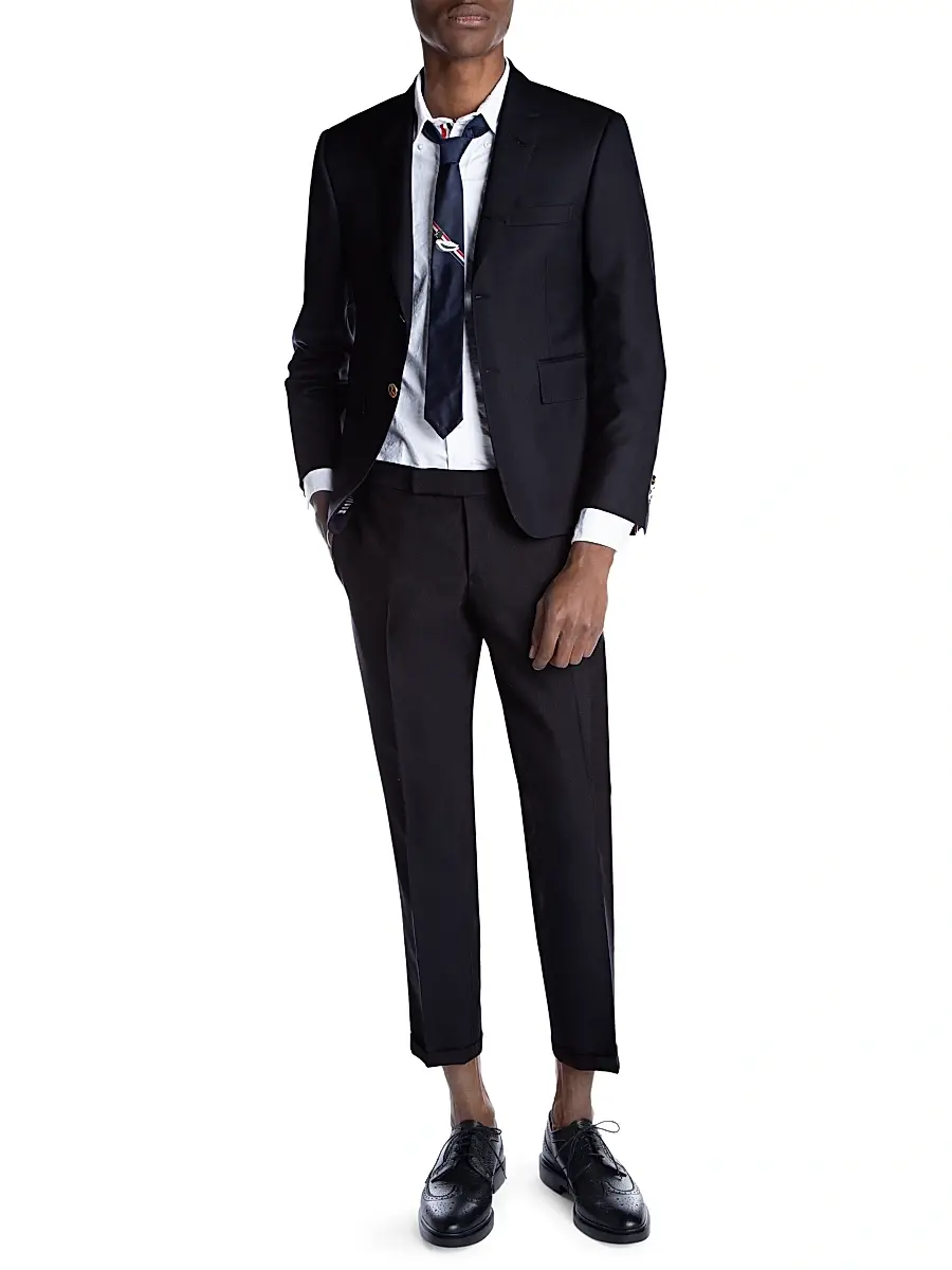 Thom Browne Men's Classic Wool Super 120S Wool Sport Jacket | Thumbnail 2 Thom Browne Men's Classic Wool Super 120S Wool Sport Jacket | Thumbnail 2
