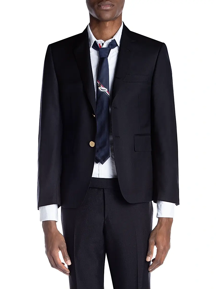 Thom Browne Men's Classic Wool Super 120S Wool Sport Jacket | Thumbnail 3 Thom Browne Men's Classic Wool Super 120S Wool Sport Jacket | Thumbnail 3