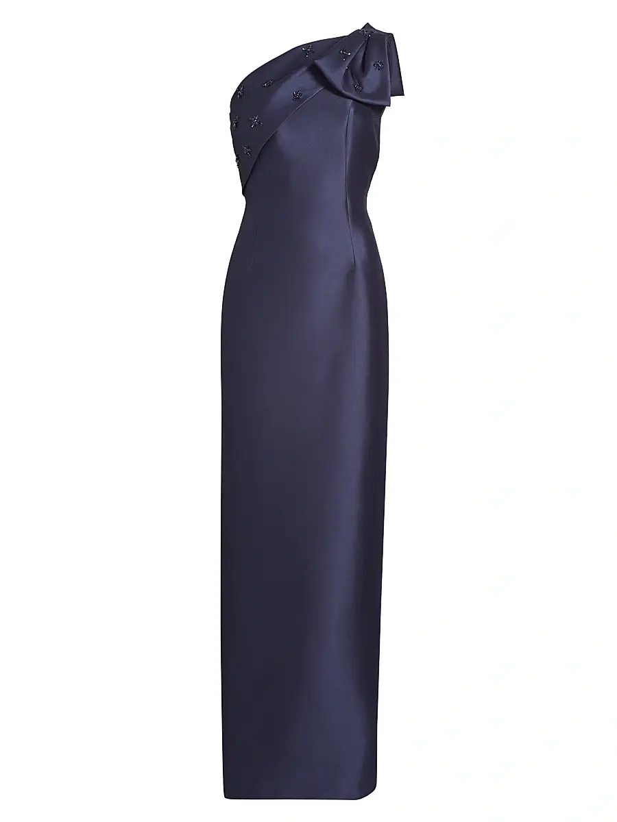 SACHIN BABI Women's Olivia One-Shoulder Mikado Gown - Washed Indigo | Image 1 SACHIN BABI Women's Olivia One-Shoulder Mikado Gown - Washed Indigo | Image 1