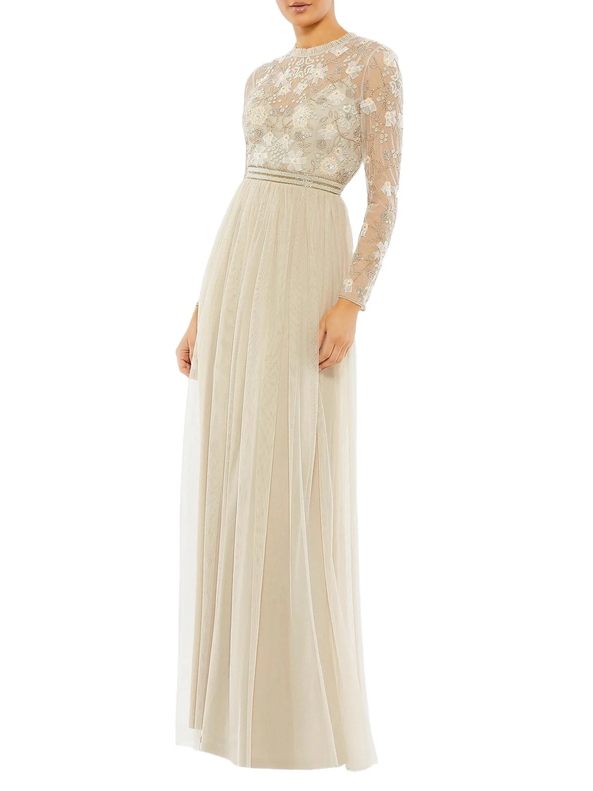 Women's Sequin-Embellished Long-Sleeve Gown Women's Sequin-Embellished Long-Sleeve Gown