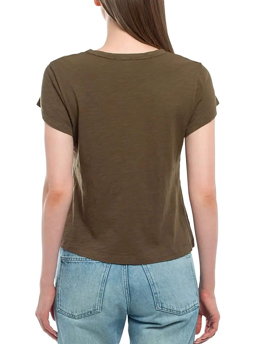 Wilt Women's V-Neck Short Sleeve Baby Baby Fit T-Shirt - Dark Olive | Thumbnail 6 Wilt Women's V-Neck Short Sleeve Baby Baby Fit T-Shirt - Dark Olive | Thumbnail 6