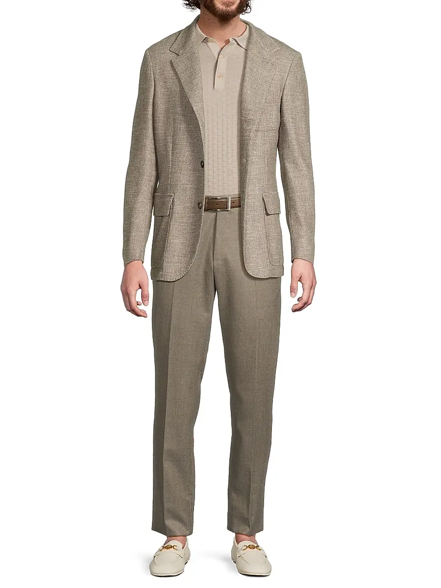 CORNELIANI Men's Wool Flannel Slim-Fit Trousers | Thumbnail 2 CORNELIANI Men's Wool Flannel Slim-Fit Trousers | Thumbnail 2