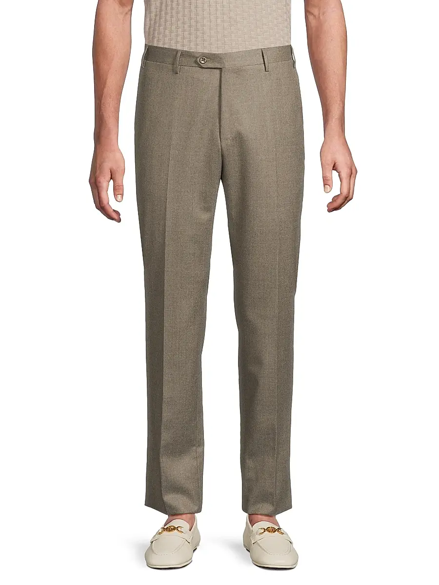 CORNELIANI Men's Wool Flannel Slim-Fit Trousers | Thumbnail 3 CORNELIANI Men's Wool Flannel Slim-Fit Trousers | Thumbnail 3