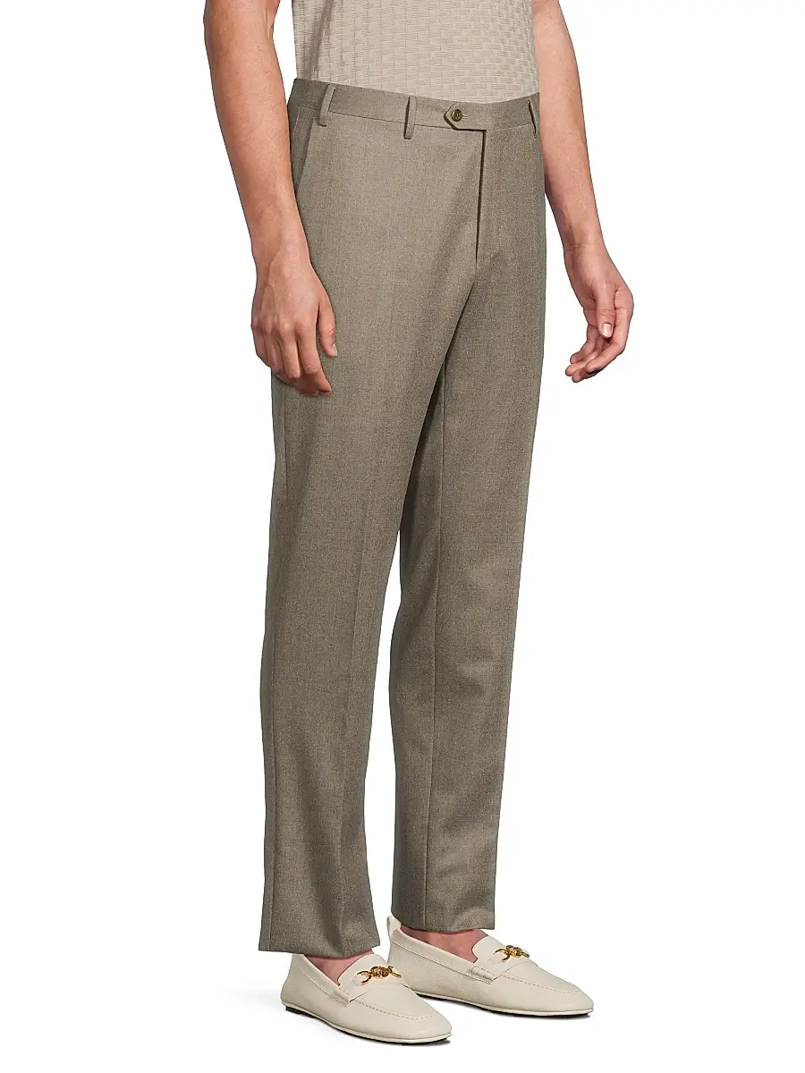 CORNELIANI Men's Wool Flannel Slim-Fit Trousers | Thumbnail 4 CORNELIANI Men's Wool Flannel Slim-Fit Trousers | Thumbnail 4