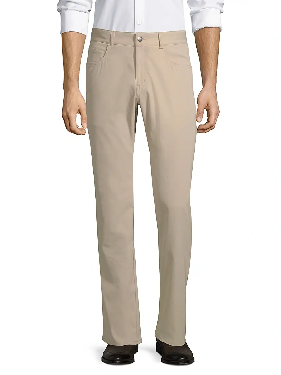 Peter Millar Men's Performance Five-Pocket Pants - Khaki | Image 1 Peter Millar Men's Performance Five-Pocket Pants - Khaki | Image 1