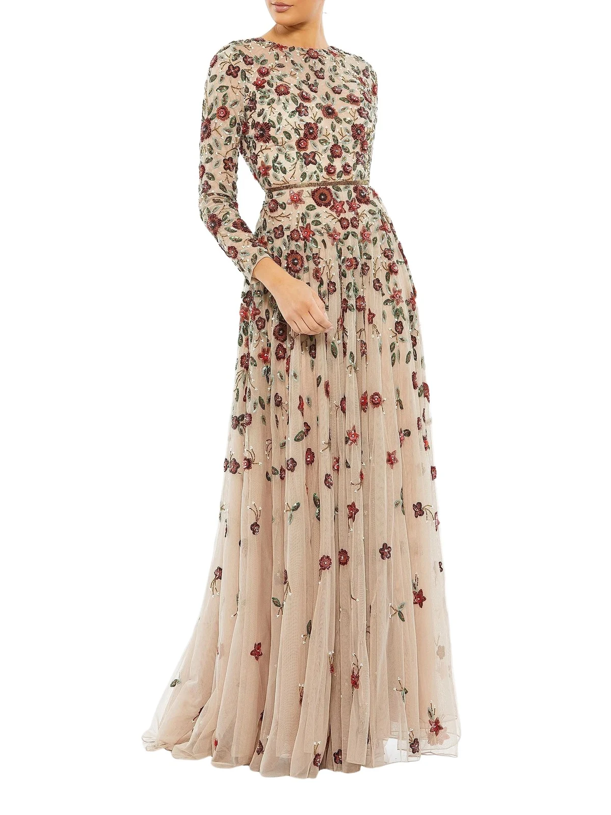 Women's Floral Sequined Gown Women's Floral Sequined Gown