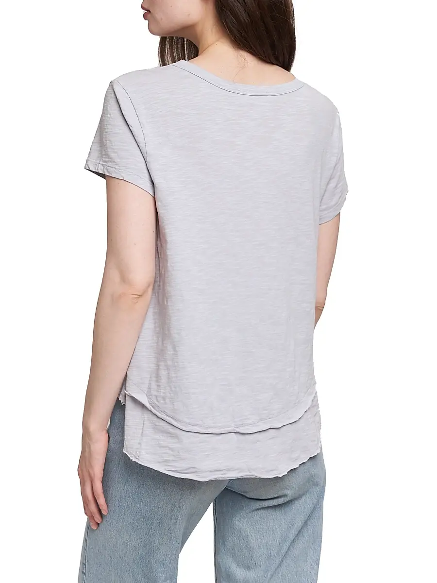 Wilt Women's Short Sleeve Mock Layer T-Shirt - Mist | Thumbnail 4 Wilt Women's Short Sleeve Mock Layer T-Shirt - Mist | Thumbnail 4