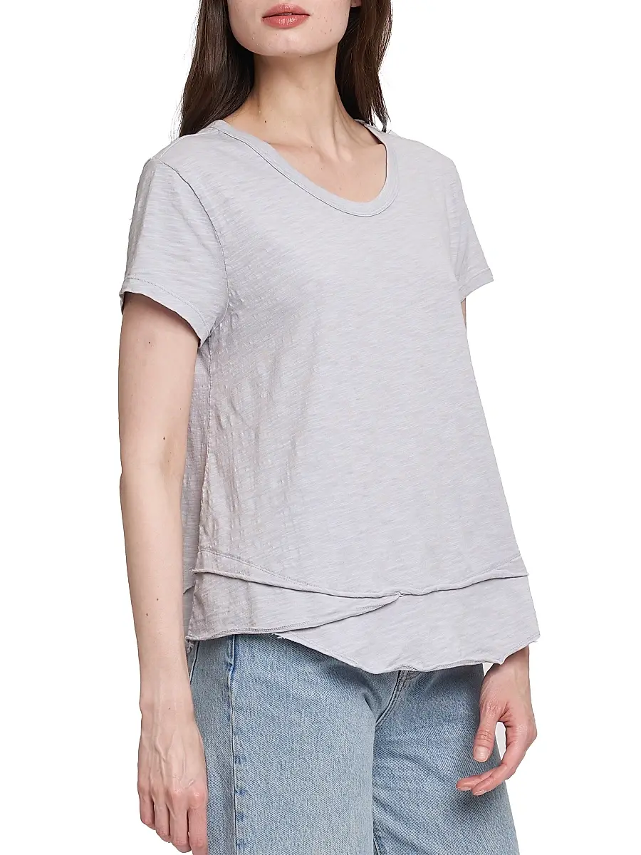 Wilt Women's Short Sleeve Mock Layer T-Shirt - Mist | Thumbnail 6 Wilt Women's Short Sleeve Mock Layer T-Shirt - Mist | Thumbnail 6